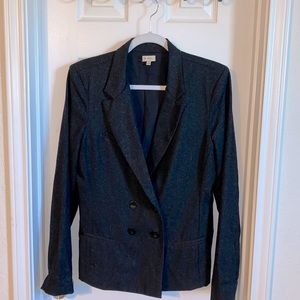Cremieux - Charcoal Gray Fitted Double Breasted Blazer - size 12
